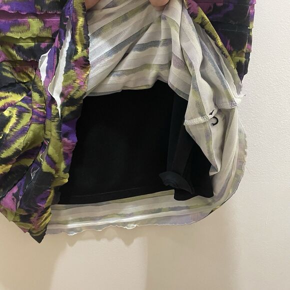 Style & Co Sleeveless Ruffle Bottom Knee Length Purple Green Mini Dress, S - Picture 6 of 7